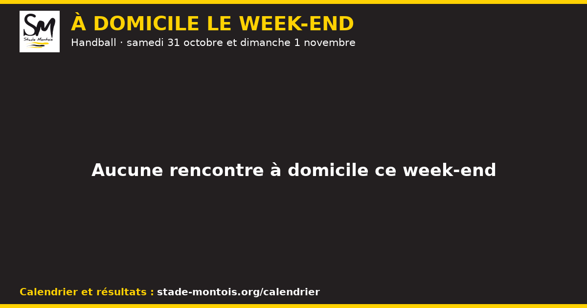 Les rencontres à domicile du Stade Montois le week-end des 31 et 1 novembre — Handball