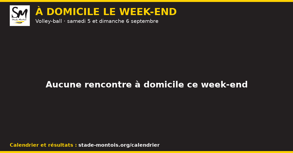 Les rencontres à domicile du Stade Montois le week-end des 5 et 6 septembre — Volley-ball