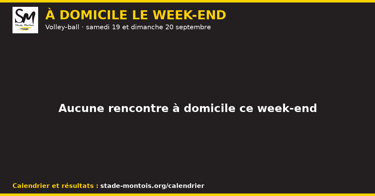 Les rencontres à domicile du Stade Montois le week-end des 19 et 20 septembre — Volley-ball